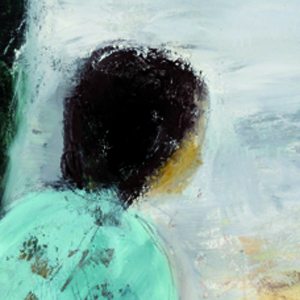 kind in türkis, 2010, Öl auf Leinwand, 140 x 100 cm

