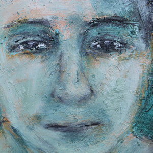 porträt IX, 2016, Öl auf Leinwand, 30 x 30 x 5 cm
