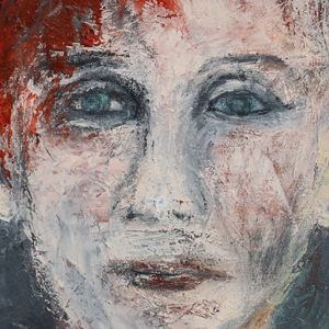 porträt XV, 2017, Öl auf Leinwand, 30 x 30 x 5 cm

