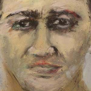 porträt XXIX, 2017, Öl auf Leinwand, 30 x 30 x 5 cm
