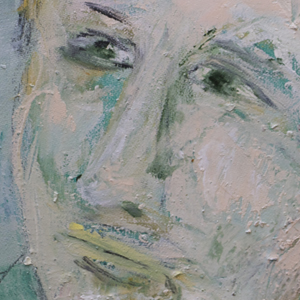 porträt XXV, 2017, Öl auf Leinwand, 30 x 30 x 5 cm
