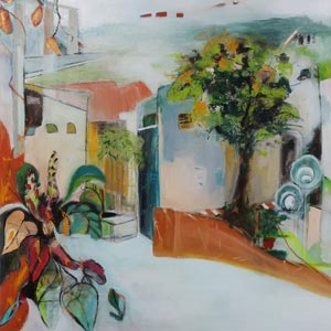 tomorrow, 2025, &Ouml;l auf Leinwand, 90 x 80 cm
